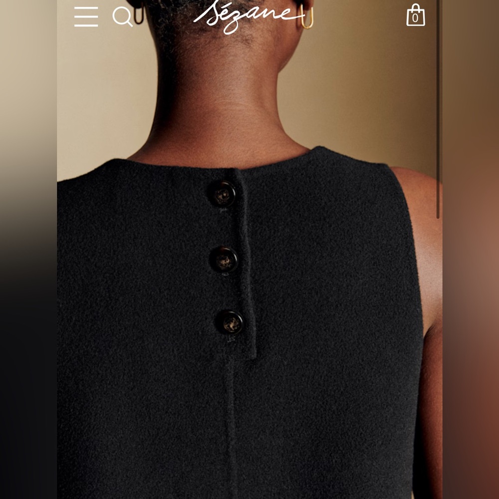 Sezane Black Dress - 100% Wool - Picture 3 of 8
